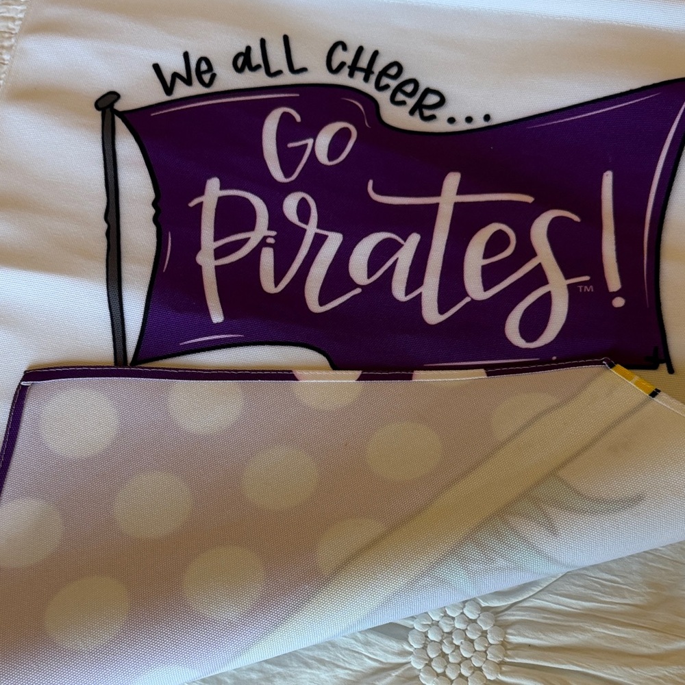 ✅NWT- EAST CAROLINA/Pirate Football Wall Banner - Purple and White. New! - Picture 4 of 9